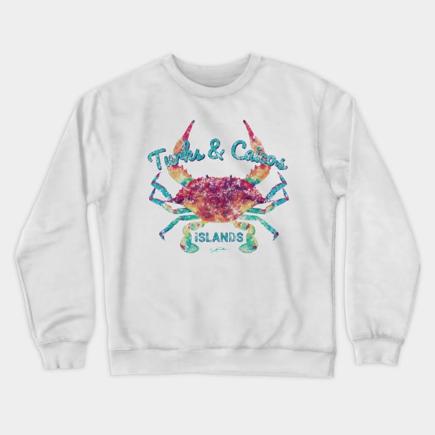 Turks & Caicos Islands Blue Crab Crewneck Sweatshirt by jcombs